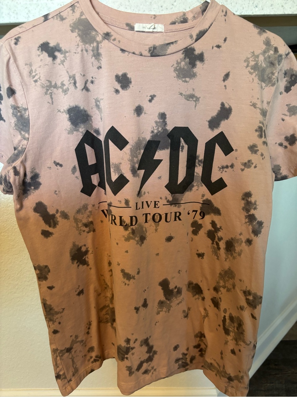 Maurices Pink Tie-Dye AC/DC Graphic Tee